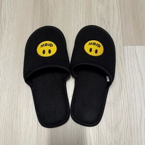 Drew House Black Slippers with Yellow Logo